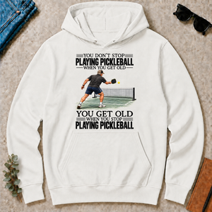Vintage You Get Old When You Stop Playing Pickleball - white - HS2D-White