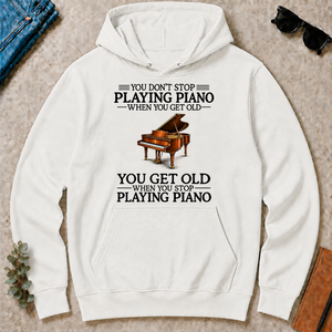 Don't Stop Playing Piano Vintage Art - white - HS2D-White