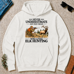 Never Underestimate An Old Man Elk Hunting - white - HS2D-White