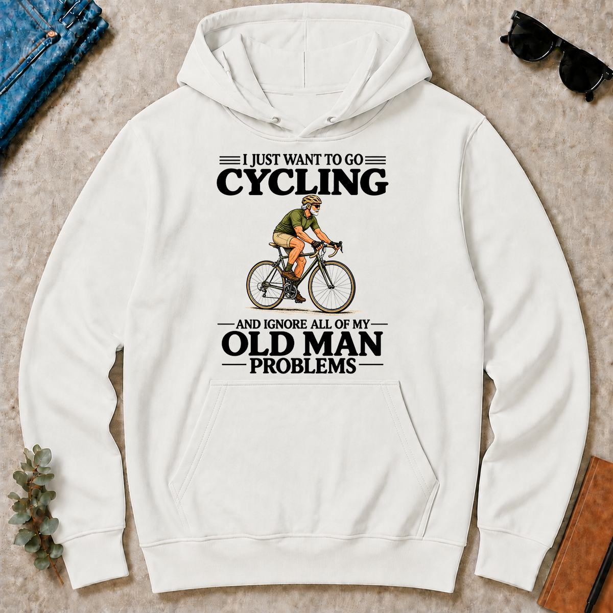 I Just Want To Go Cycling Vintage - white - HS2D-White