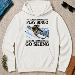 Some Grandpas Play Bingo Real Grandpas Go Skiing - white - HS2D-White