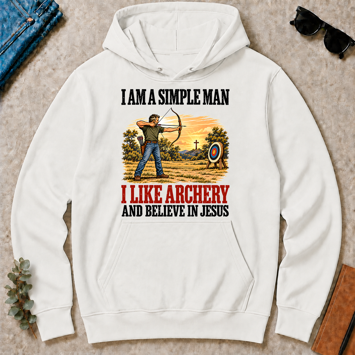 I Like Archery And Believe In Jesus - white - HS2D-White