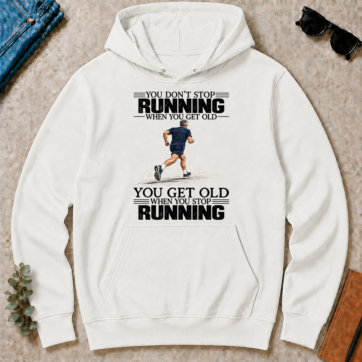 Vintage You Get Old When You Stop Running - white - HS2D-White