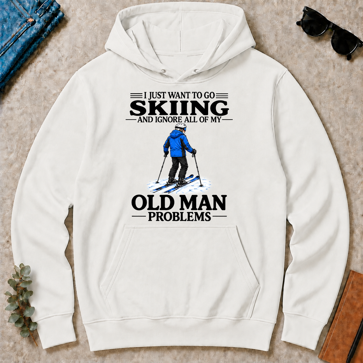 I Just Want To Go Skiing Vintage - white - HS2D-White