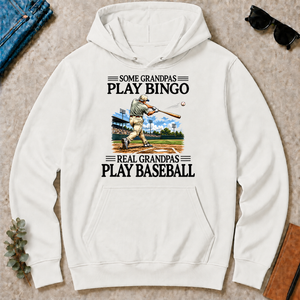 Some Grandpas Play Bingo Real Grandpas Play Baseball - white - HS2D-White