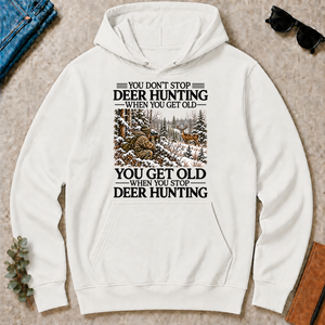 Don't Stop Whitetail Deer Hunting Snow - white - HS2D-White