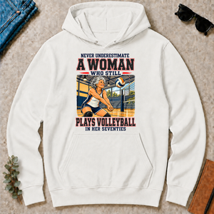 Never Underestimate A Woman Still Plays Volleyball - white - HS2D-White