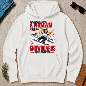 A Woman Still Snowboards In Her 70s - white - HS2D-White
