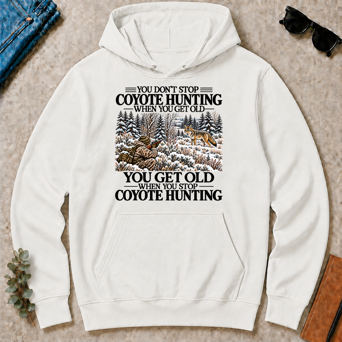 Don't Stop Coyote Hunting Snow - white - HS2D-White