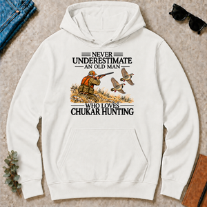 Never Underestimate An Old Man Chukar Hunting - white - HS2D-White