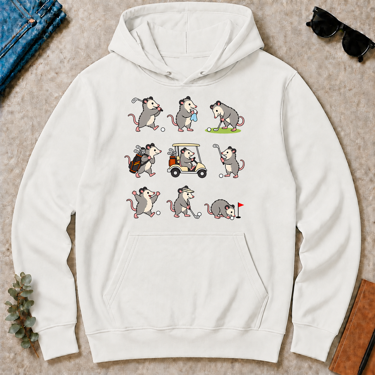 Funny Opossum Golf - white - HS2D-White