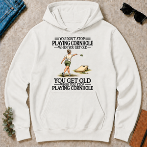 Don't Stop Playing Cornhole - white - HS2D-White