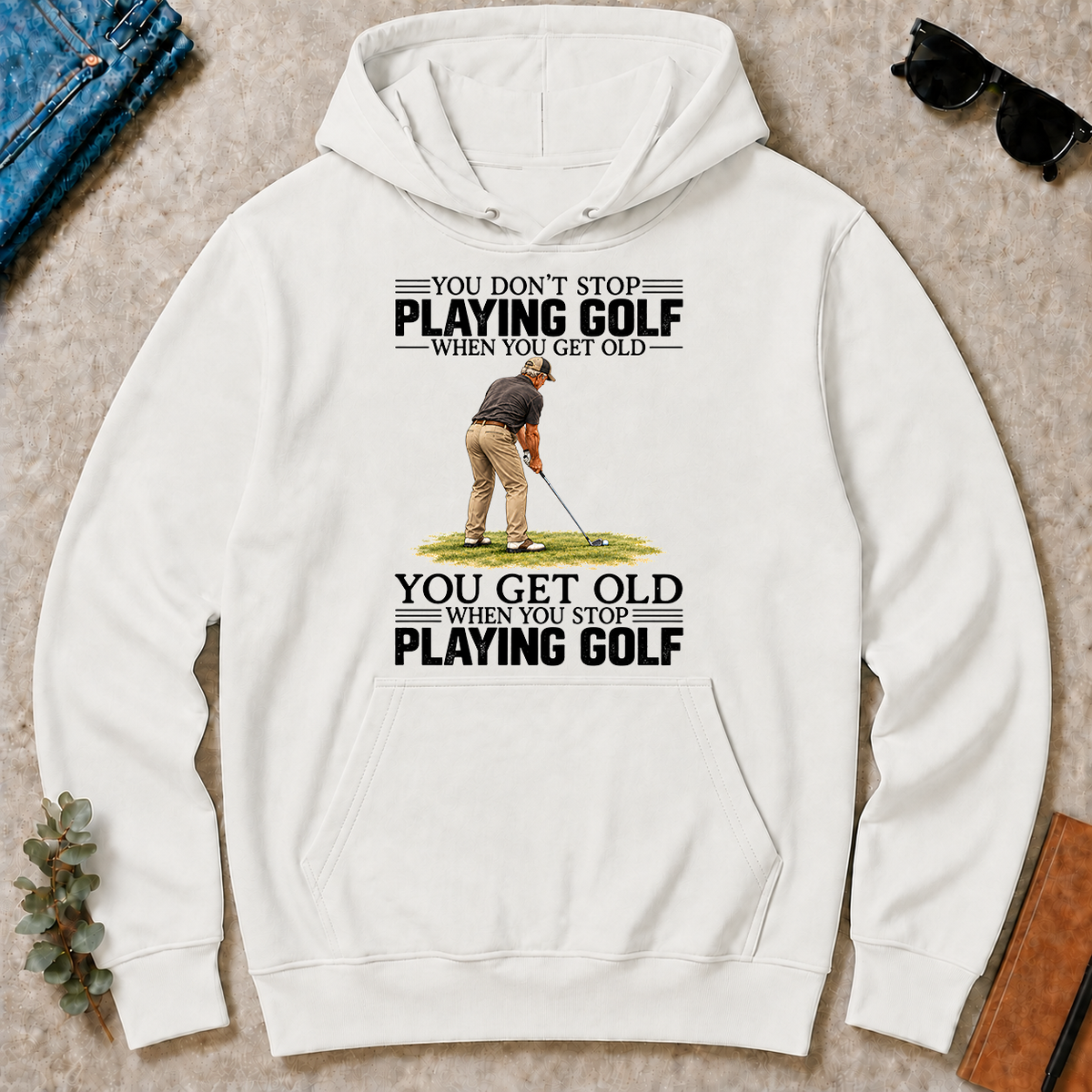 Vintage You Get Old When You Stop Playing Golf - white - HS2D-White