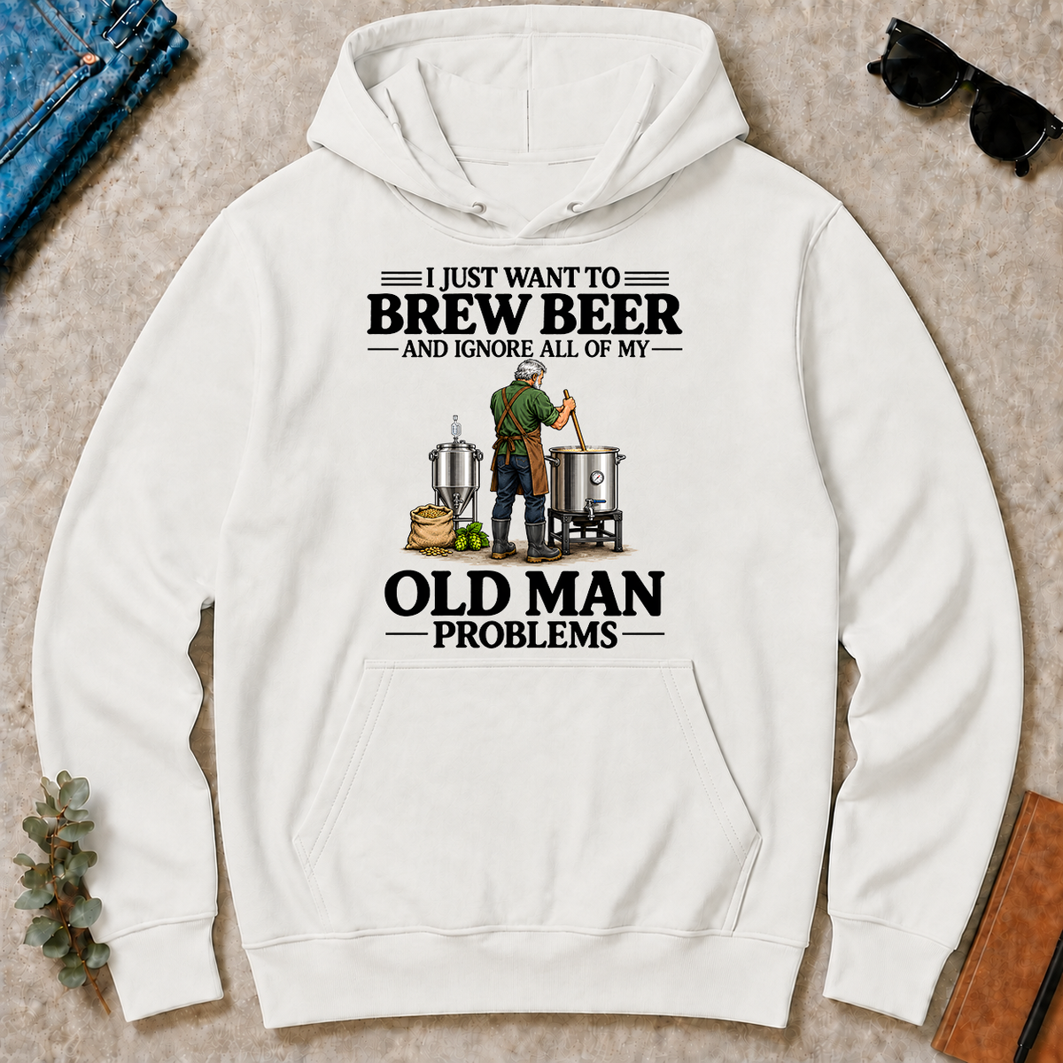 I Just Want To Brew Beer - white - HS2D-White