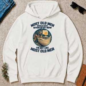 Building Boat I'm Not Like Most Old Men - white - HS2D-White