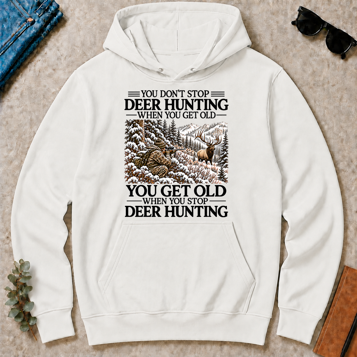 Don't Stop Elk Hunting Snow - white - HS2D-White