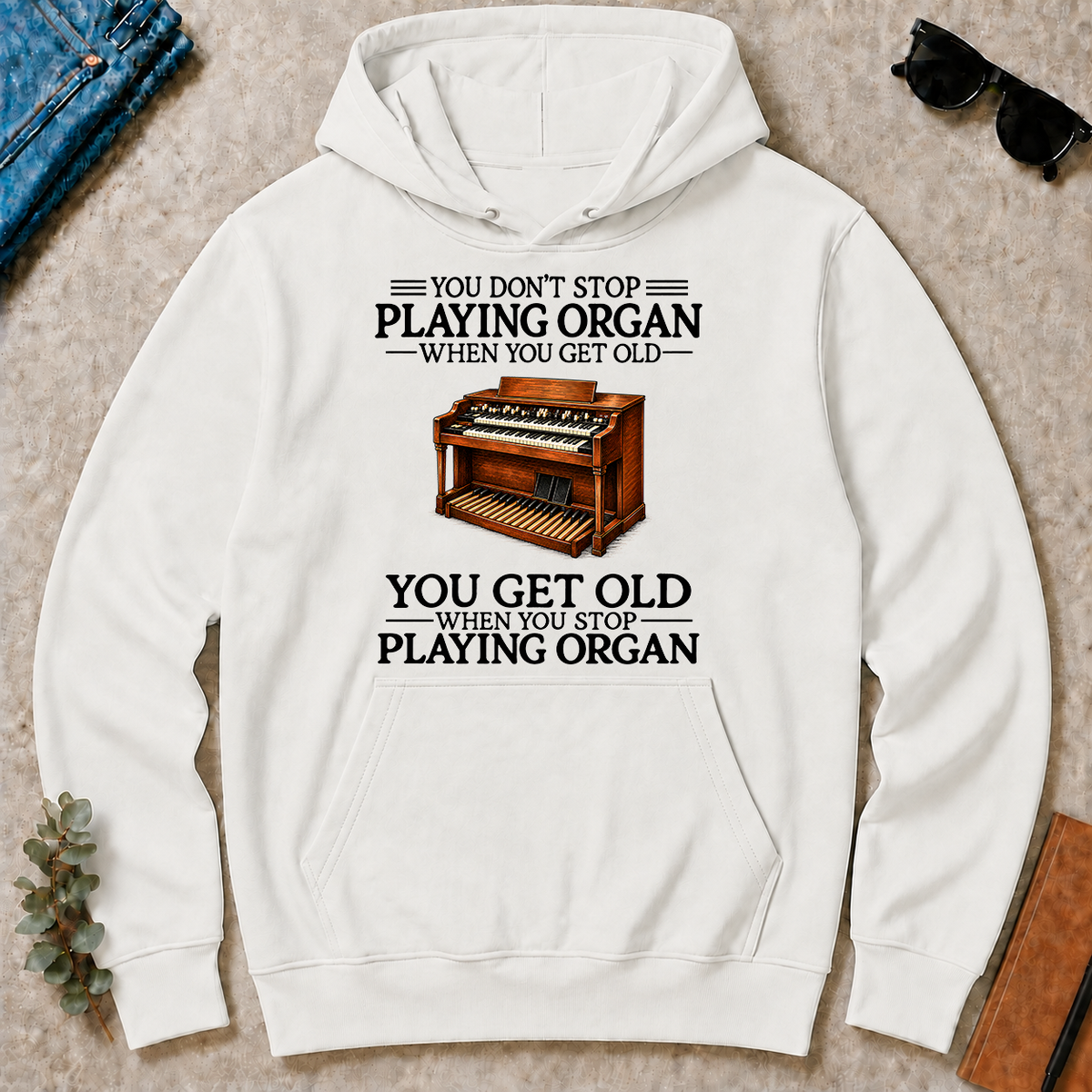 Don't Stop Playing Organ Vintage Art - white - HS2D-White