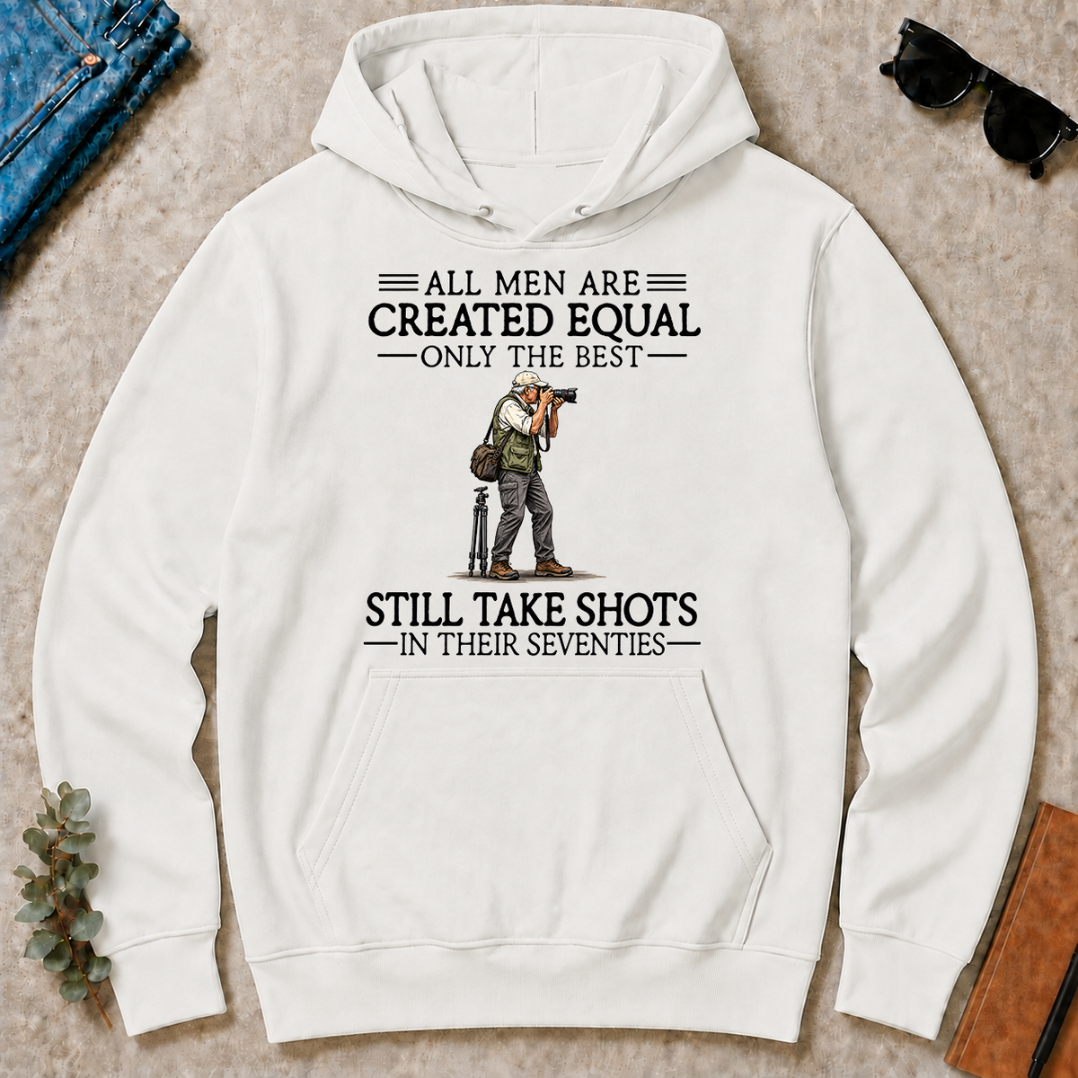All Men Are Created Equal Only The Best Still Take Shots 70s - white - HS2D-White