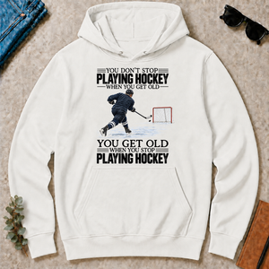 Vintage You Get Old When You Stop Playing Hockey - white - HS2D-White