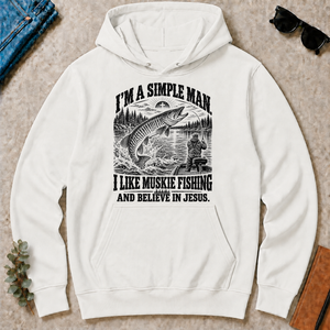 I like Muskie Fishing Believe In Jesus - white - HS2D-White