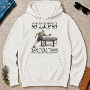 An Old Man Who Still Plays Table Tennis In His Seventies - white - HS2D-White