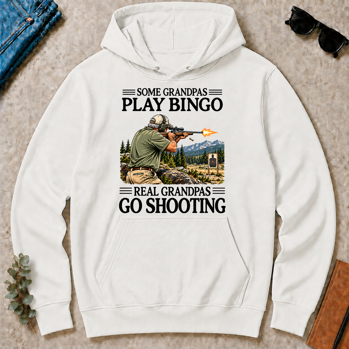 Some Grandpas Play Bingo Real Grandpas Go Shooting - white - HS2D-White