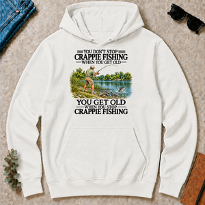 Don't Stop Crappie Fishing Vintage - white - HS2D-White