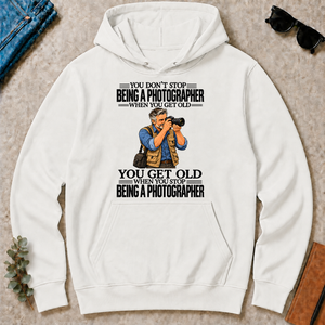 Vintage You Get Old When You Stop Being A Photographer - white - HS2D-White