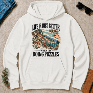 Life Is Just Better When I'm Doing Puzzles - white - HS2D-White
