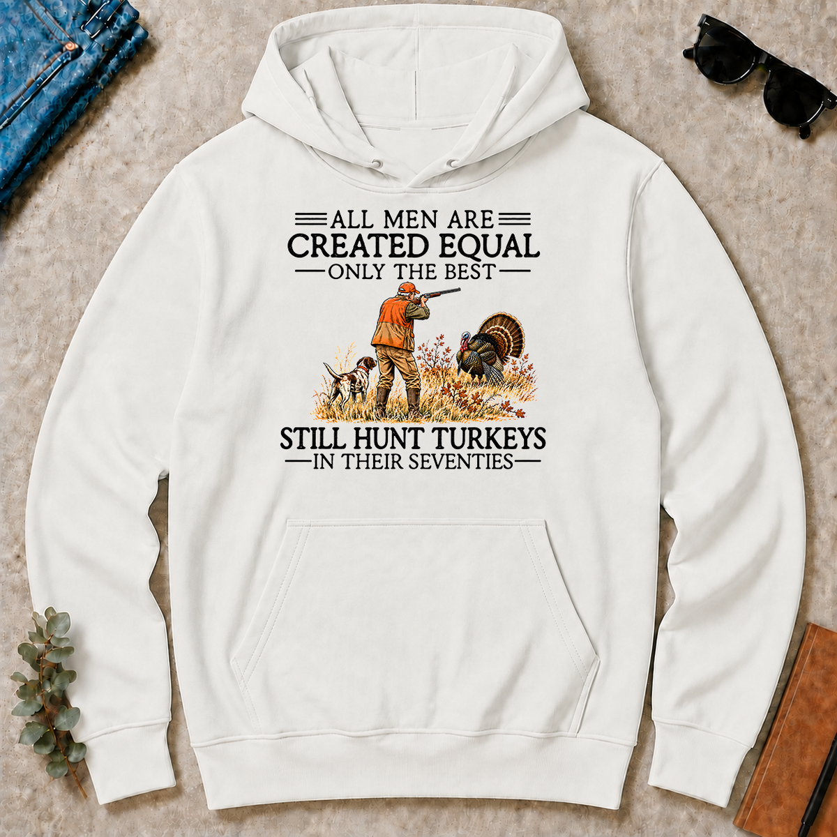 All Men Are Created Equal Turkeys Hunting 70s - white - HS2D-White