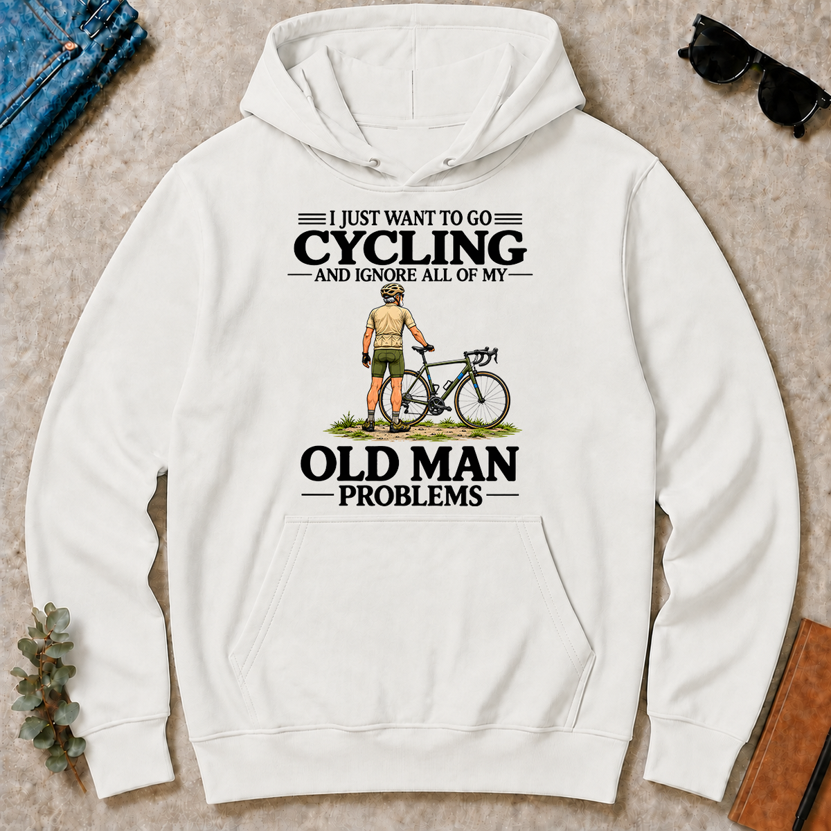 I Just Want To Go Cycling Vintage Men - white - HS2D-White