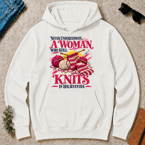 A Woman Still Knits In Her Seventies - white - HS2D-White