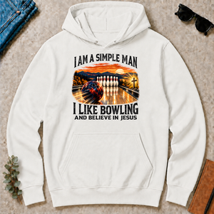 I Am Simple Man I Like Bowling - white - HS2D-White