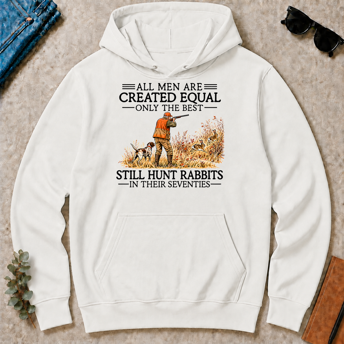 All Men Are Created Equal Rabbits Hunting 70s Vintage - white - HS2D-White