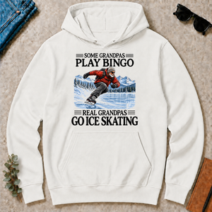 Some Grandpas Play Bingo Real Grandpas Go Ice Skating - white - HS2D-White