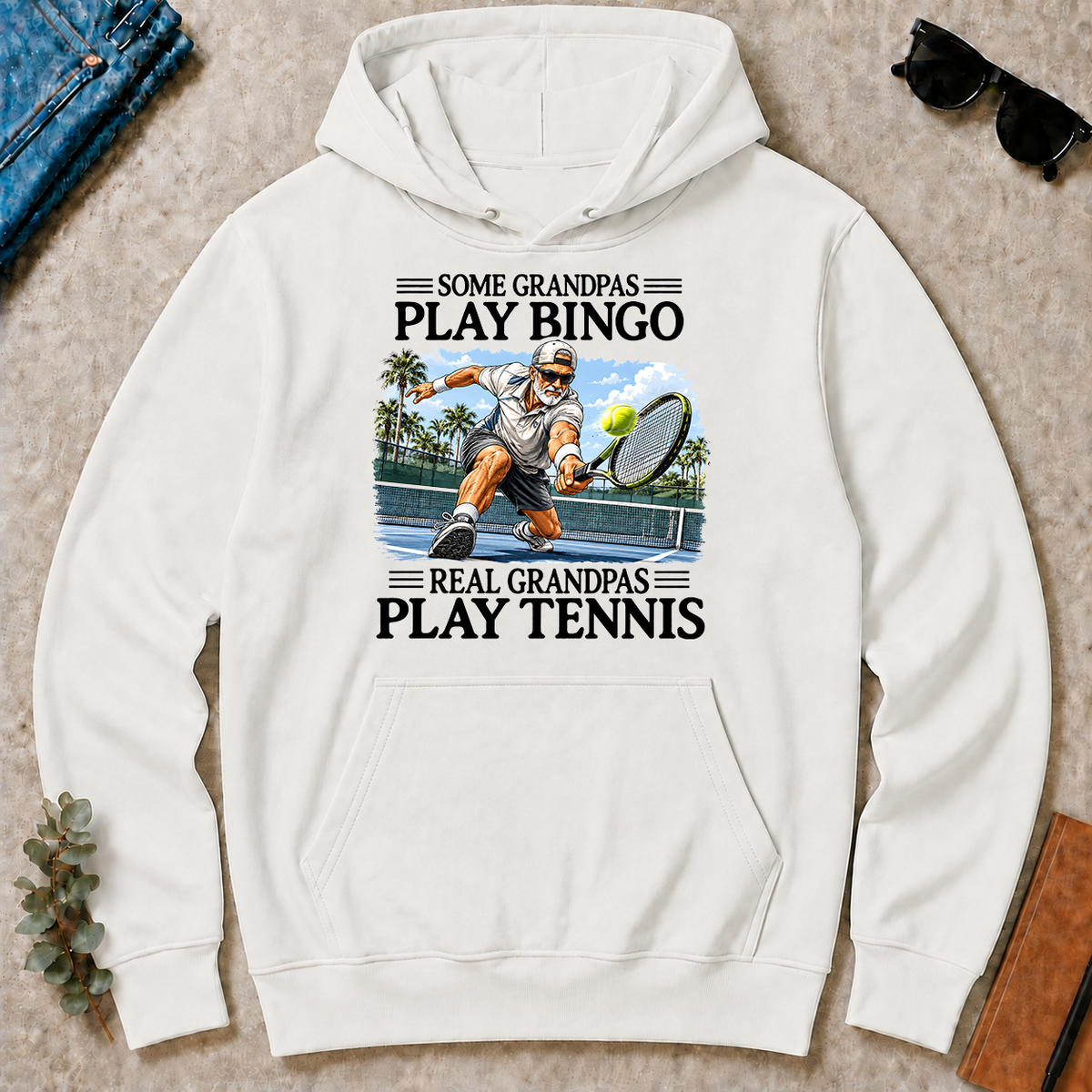 Some Grandpas Play Bingo Real Grandpas Play Tennis - white - HS2D-White