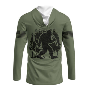 Forest Bigfoot Fishing All Over Print Shirt