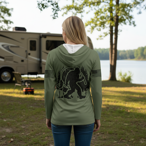 Forest Bigfoot Fishing All Over Print Shirt