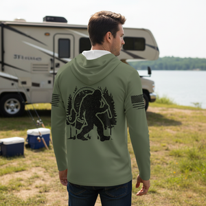 Forest Bigfoot Fishing All Over Print Shirt