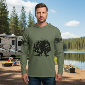 Forest Bigfoot Fishing All Over Print Shirt