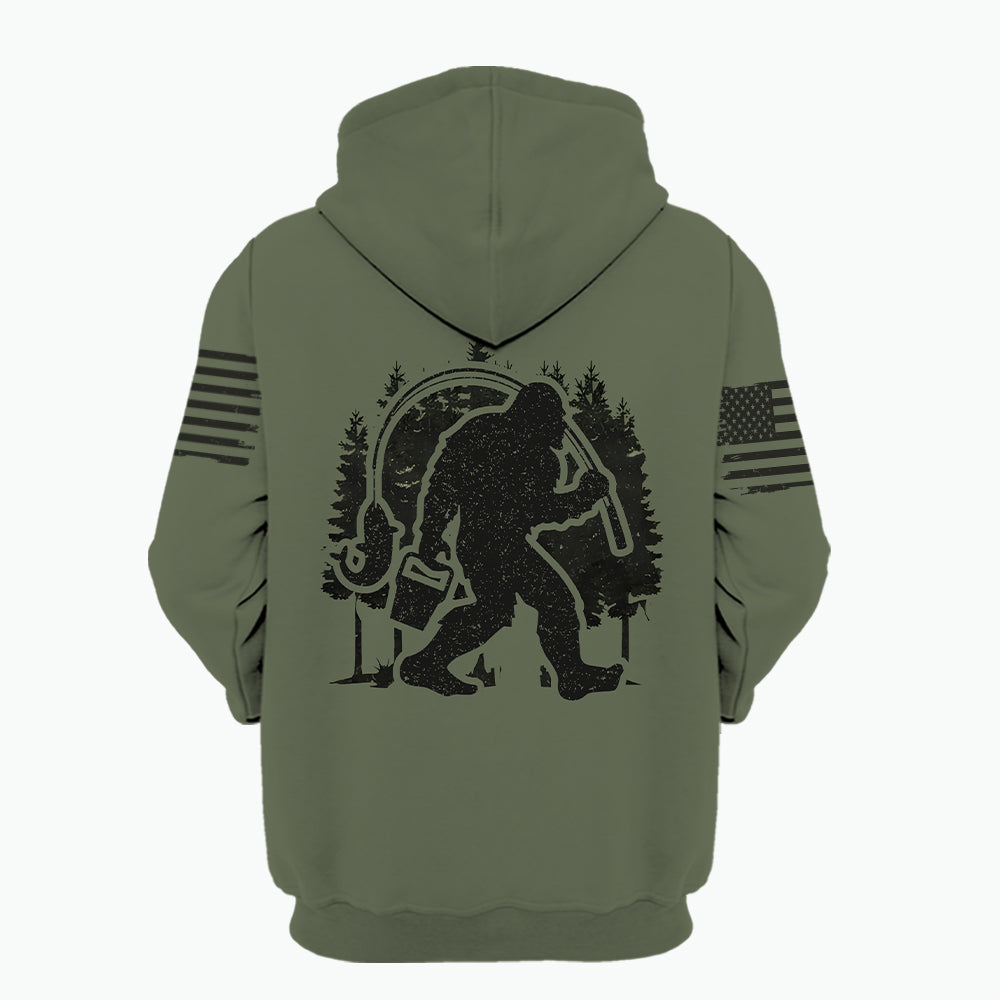 Forest Bigfoot Fishing All Over Print Shirt