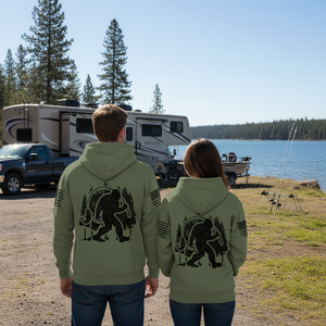 Forest Bigfoot Fishing All Over Print Shirt