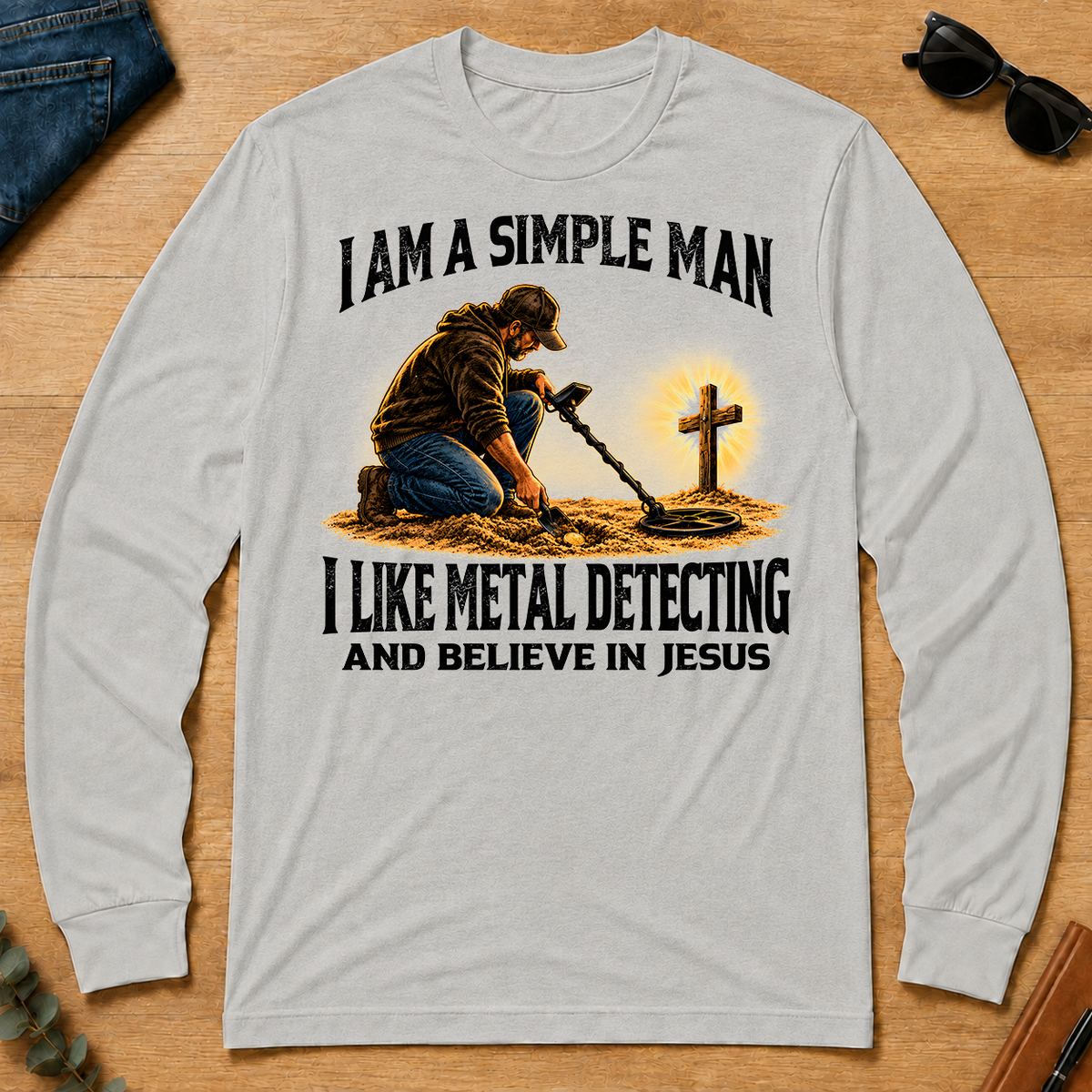 I Am Simple Man I Like Metal Detecting - ash - LST2D-Ash