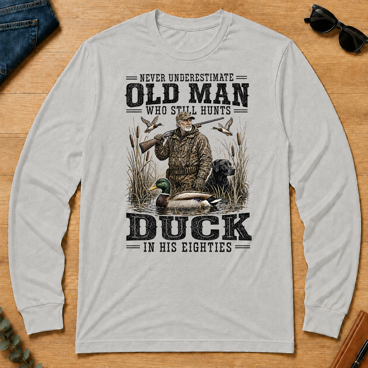 Old Man Hunting Duck In His Eighties - ash - LST2D-Ash