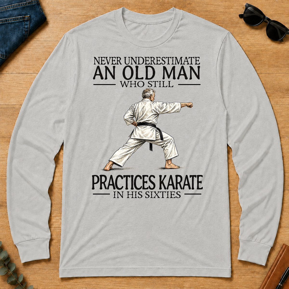 An Old Man Who Still Pratices Karate In His Sixties - ash - LST2D-Ash