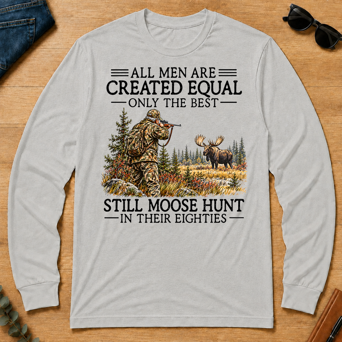 All Men Are Created Equal Moose Hunting 80s - ash - LST2D-Ash
