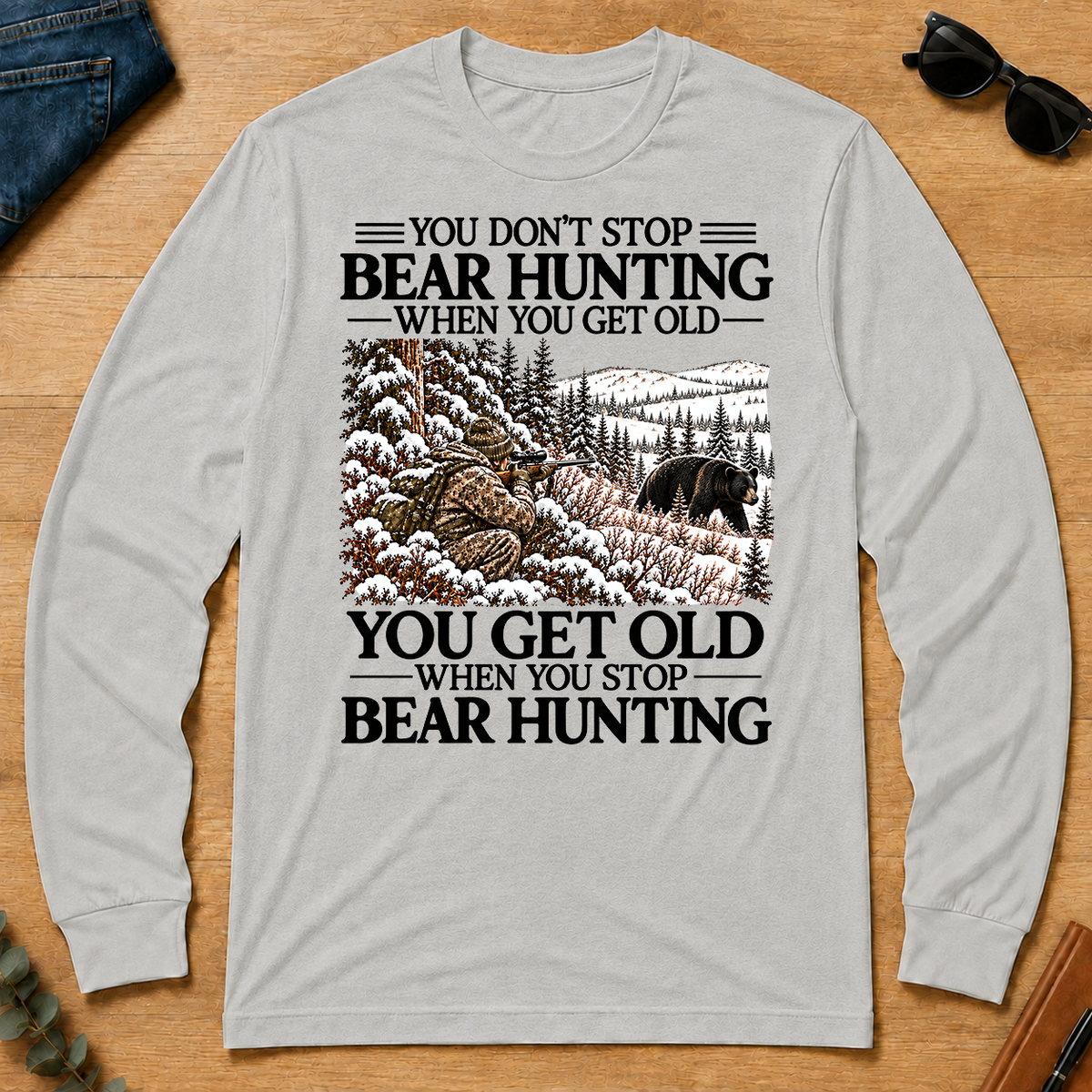 Don't Stop Black Bear Hunting Snow - ash - LST2D-Ash