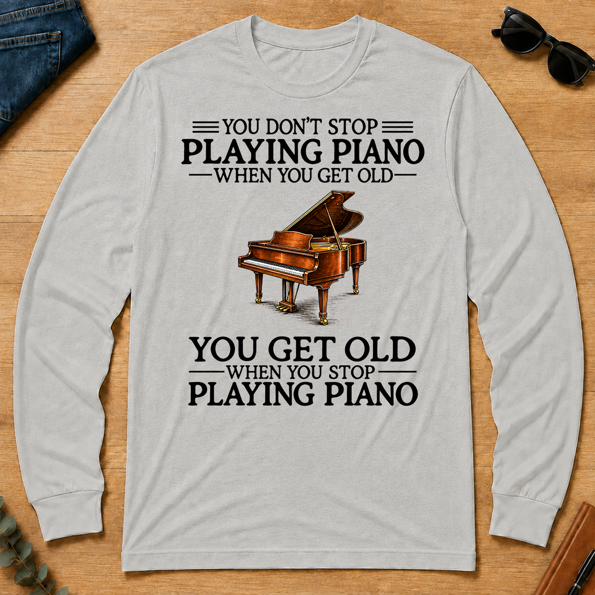 Don't Stop Playing Piano Vintage Art - ash - LST2D-Ash