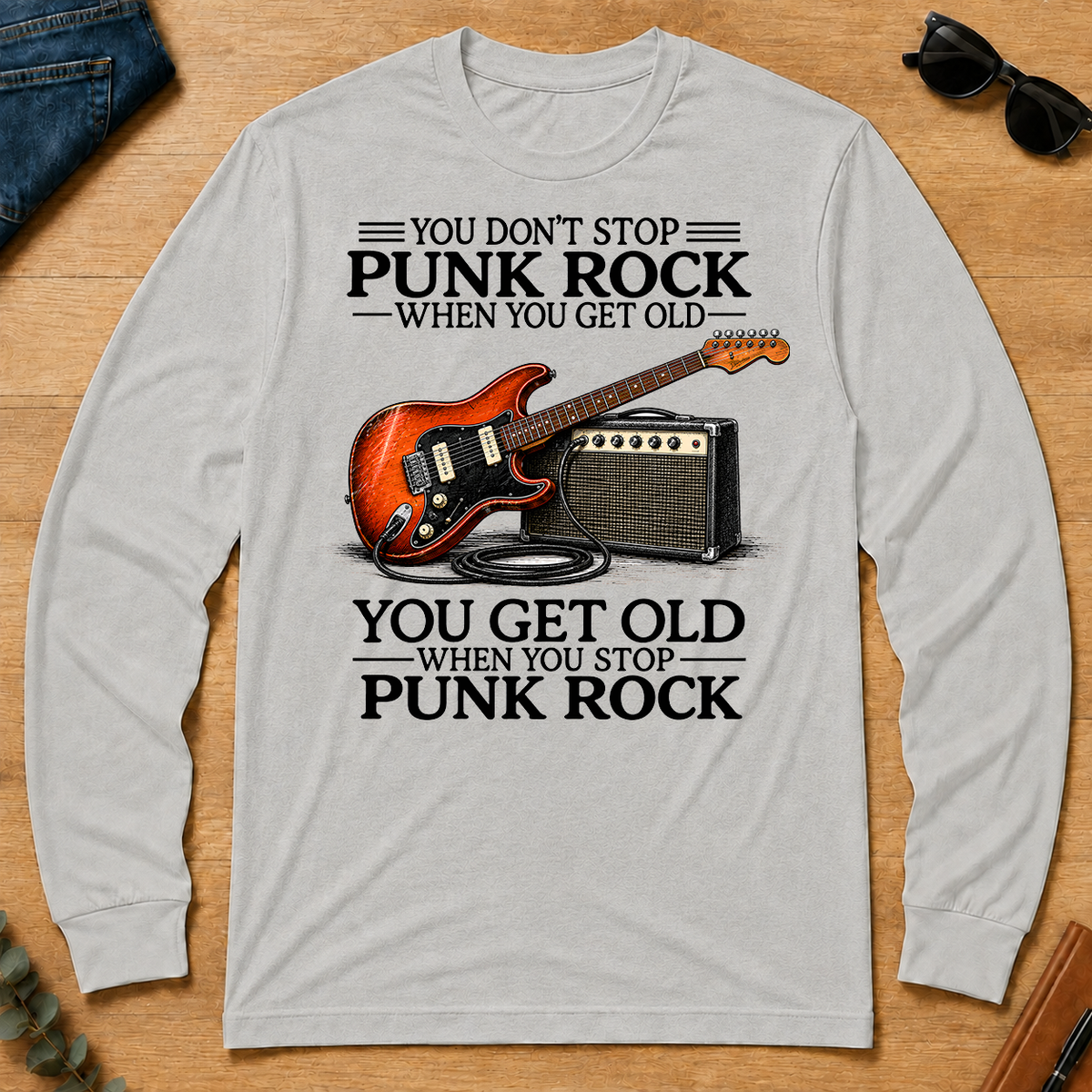 Don't Stop Playing Punk Rock Vintage Art - ash - LST2D-Ash