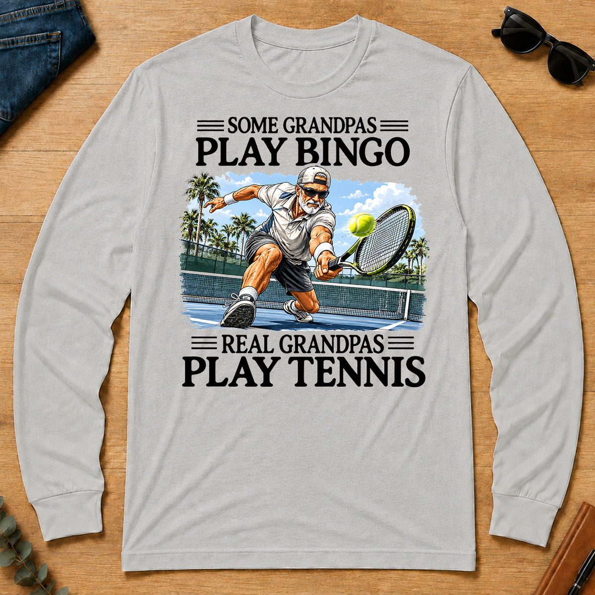 Some Grandpas Play Bingo Real Grandpas Play Tennis - ash - LST2D-Ash